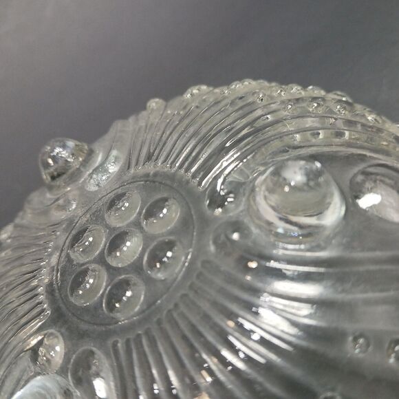 Vintage 4 5/8" Anchor Hocking Clear Boopie Pattern Footed Bowl, Bubble Pattern - Picture 8 of 10